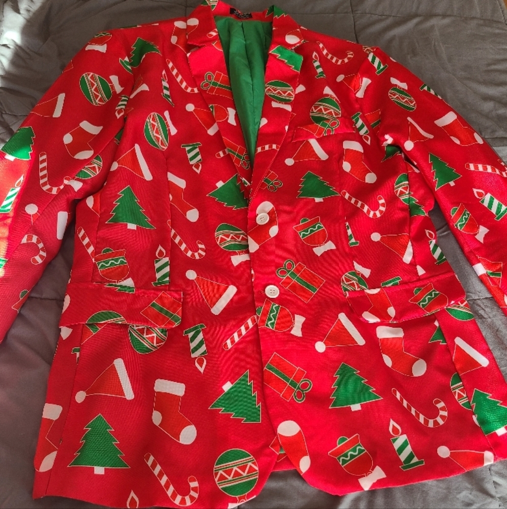 Festive Red Men Christmas Blazer size Large